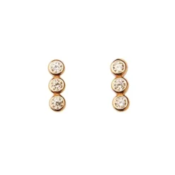 PICO COPENHAGEN Paige Crystal Studs Champagne