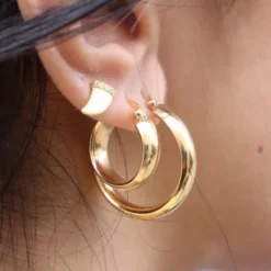 PICO COPENHAGEN Shira Hoops (guld/sølv)