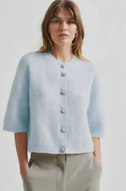 SECOND FEMALE Andria Knit Cardigan Sky Writing