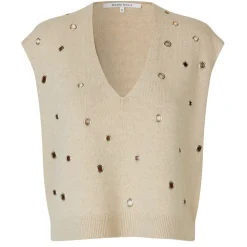 SECOND FEMALE Camra Knit Vest Summer Sand