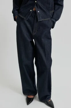SECOND FEMALE Columbus New Denim Trousers Dark Blue Denim