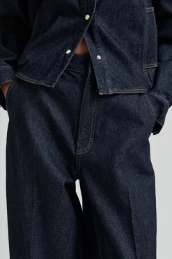 SECOND FEMALE Columbus New Denim Trousers Dark Blue Denim