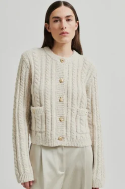SECOND FEMALE Karolina Knit Cardigan Pumice Stone