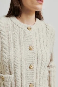 SECOND FEMALE Karolina Knit Cardigan Pumice Stone