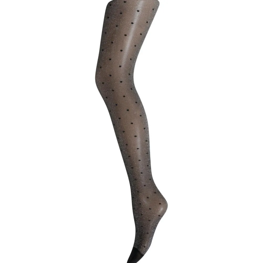 SNEAKY FOX Fay Pantyhose Black Silver