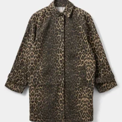 SOFIE SCHNOOR S251425 Trench Coat Light Brown Leopard