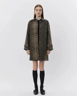 SOFIE SCHNOOR S251425 Trench Coat Light Brown Leopard