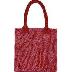 SUI AVA Zebra Glitter Bag Pink/Red